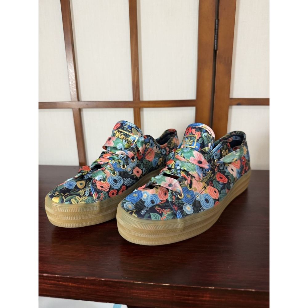 Keds Rifle Paper Co. Garden Party Floral Shoes 7.5  Women's NEW Chunky Colorful